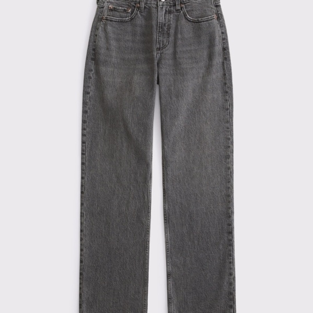 BRAND NEW WITH TAGS Abercrombie & Fitch Women's Gray Low Rise Baggy Jeans 24/00s - Picture 7 of 7